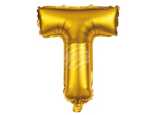 Folienballon Helium Ballon gold Buchstabe T