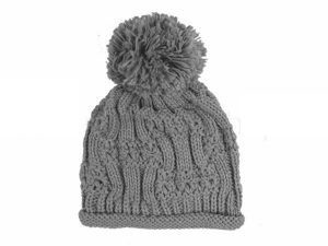 Strickmtze mit Bommel Modell 44d