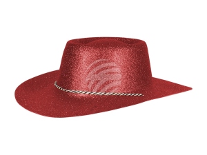 Cowboyhut glitzernd rot