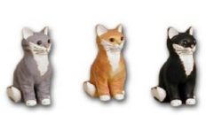 Katze sitzend schwarz K451