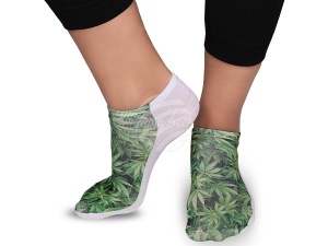 Motif-Socks Weed Gruen