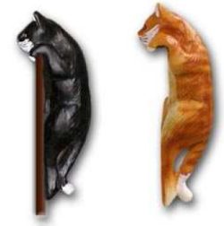 Katze h�ngend links schwarz K423