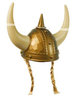 Wikinger helmet with horns and hairs