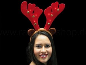 Christmas Moose antlers with bells and LEDs