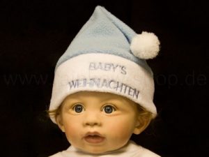 Weihnachtsmtze Baby hellblau