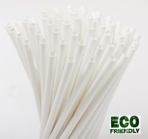 Paper jumbo cocktail drinking straws white 230x7 mm 3450 pieces