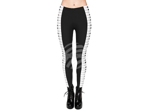 Damen Motiv Leggings Design Piano Farbe schwarz