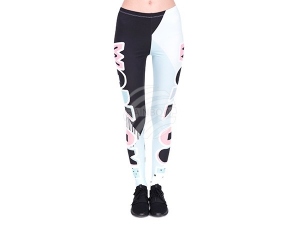 Damen Motiv Leggings Design Schriftzug Working