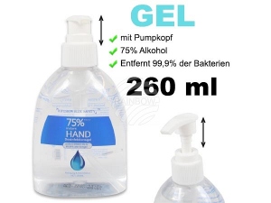 Desinfektionsmittel Desinfektionsgel Sprhflasche 260 ml DES-11