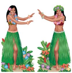 Deko window blind scene setter Hawaii Hula Dancers