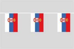 Lancuch flag Serbia z herbem