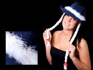 Christmas cowboy hat blue with long white braids
