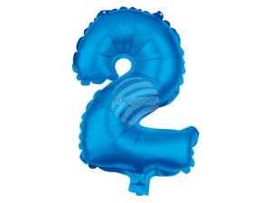 Folienballon Helium Ballon hellblau Zahl 2