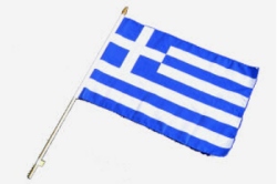 Flag at wood staff Greece
