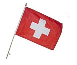 Fahne an Holzstab Schweiz