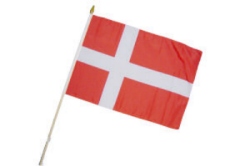 Flag at wood staff Denmark