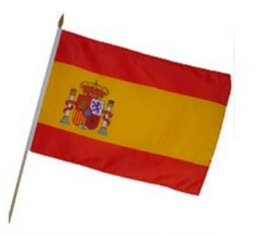 Fahne an Holzstab Spanien