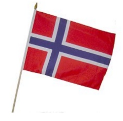 Flag at wood staff Norway
