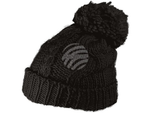 Knitted cap Long Beanie Slouch with bobble Model 130