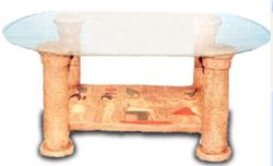 Glastisch gyptisch hellbraun 42 cm