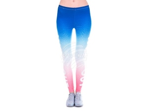 Damen Motiv Leggings Fleckenmuster Schriftzug Work out