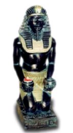 Faraon z swiecznikiem czarno zolty 56 cm