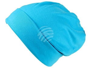Knitted cap Long Beanie Slouch uni colors turquoise