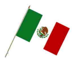 Flag at wood staff Mexico