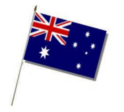 Flag at wood staff Australia