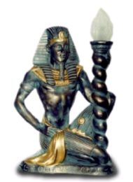 Pharaoh with lamp blue gold 55 cm