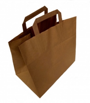 Papier Tragetasche braun 260+170x250mm 500 Stck