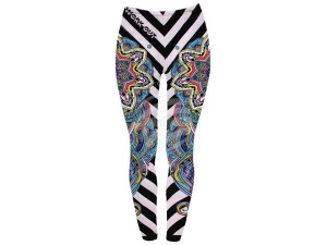 Damen Motiv Leggings Streifen, Mandala multicolor