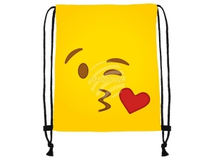 Turnbeutel Gymsac Emoticon Emoji-Con Ksschen gelb
