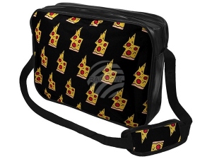 Messenger Bag Motif Pizza black/yellow