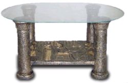 Szklany stolik egipski braz 42 cm