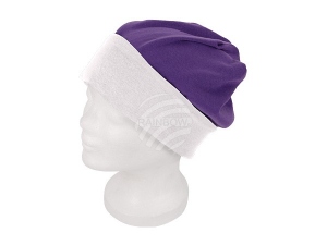 Long Beanie Slouch Wende Design lila/weiss