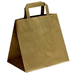 Paper carrier bag brown 320+170x270mm 250 pieces