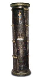 Egyptian pillar showcase black 200 cm