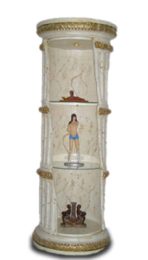 Egyptian pillar showcase white 157 cm