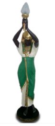 Egipska Kobieta z lampa zielony 145 cm