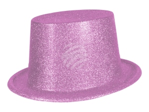 Zylinder Hut glitzernd pink