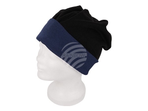 Long Beanie Slouch Wende Design schwarz/navy blau