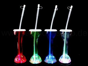 Long drink glass with lid and straw Multicolor