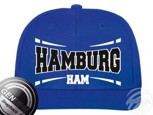 Snapback Cap Basecap Hamburg blau