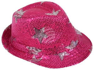 Trilby Hut mit Sternen pink
