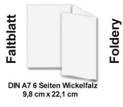 Faltbltter 135g Bilderdruck matt DIN A7 mini 6 Seiten