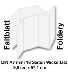 Faltbltter 135g Bilderdruck matt DIN A7mini 16 Seiten