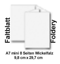 Foldery135g papier kredowany matowy DINA7mini 8 stronny