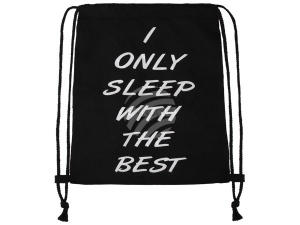 Turnbeutel Design I only sleep with the best schwarz/weiss