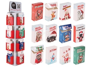 Display for cigarette sleeves made of cardboard Christmas